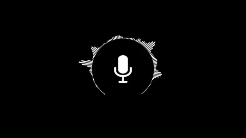 Minimalist circular audio spectrum visualizer with microphone for podcast a.. 스톡 동영상 332964481