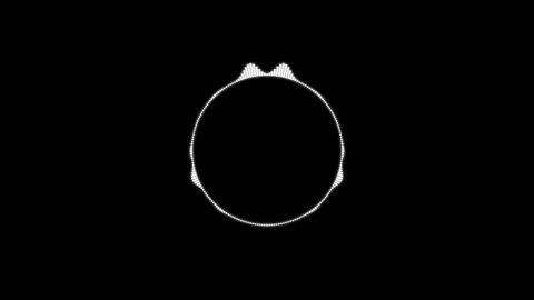 Minimalist circular audio spectrum visualizer on black background, seamless.. Stock-Footage 346070765