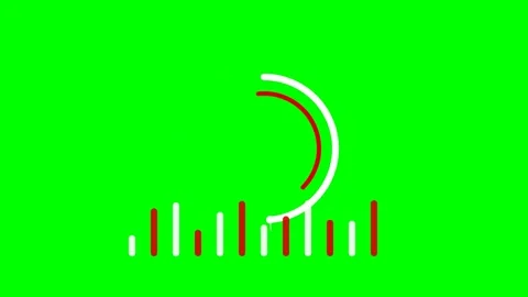Minimalist circular audio visualizer animation on a solid green background Stock Footage 340266131