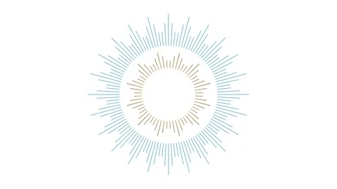 Minimalist circular audio waveform animation, pulsing sound frequency hud pul Vidéo 344857209