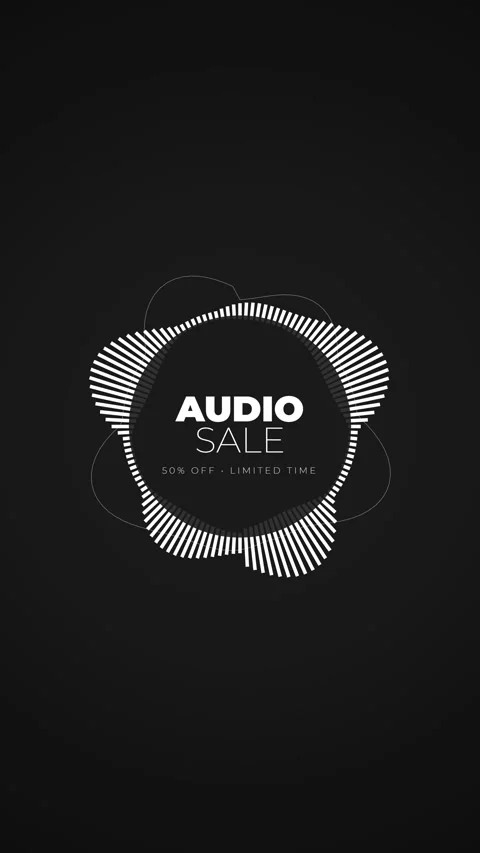 Minimalist Circular Audio Waveform Beat Visualizer Loop Video stock 330733922