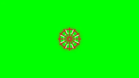 Minimalist circular clock face design isolated on a vibrant green background Stock Footage 340265031