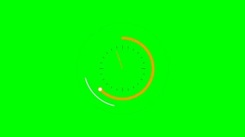 Minimalist circular clock timer animation isolated on a bright green backgrou Stock Footage 341824582