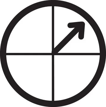 Minimalist Circular Compass Icon with Arrow Illustrazione stock