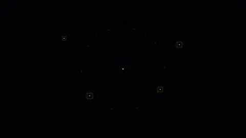 Minimalist circular digital interface display with faint golden data markers Stock Footage 338312019