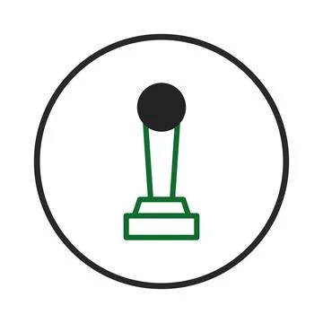 A minimalist circular emblem with an abstract trophy, suggesting success, a.. Stock Illustration