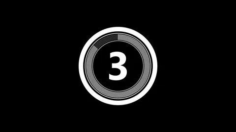 Minimalist Circular Featuring Bold White Number Three on Black Background w.. Stock Footage 341008267