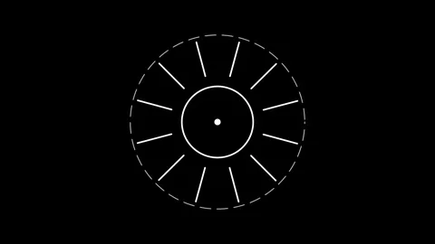 Minimalist circular graphic indicator rotating with geometric dashed border.. Stock Footage 347815493