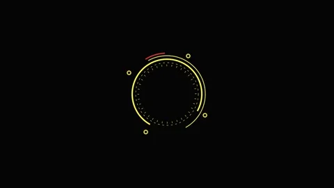 Minimalist circular hud interface animation rotating on black background fo.. Stock Footage 342549401