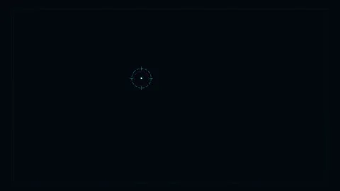 A minimalist circular interface element glowing against a vast dark backgroun Stock Footage 338311235