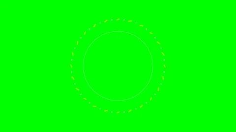 Minimalist circular interface element on a vibrant green screen background Video stock 340903868