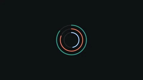 Minimalist circular loading animation with concentric rings on black backgrou Stock Footage 336263411