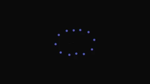 A minimalist circular loading animation icon set against a deep black backdro Stock Footage 339618285