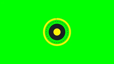 Minimalist circular loading animation icon on a vivid chroma green background Stock Footage 340266231