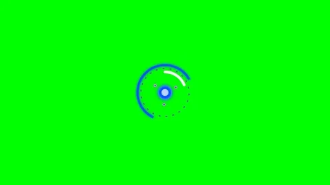 Minimalist circular loading animation icon on a vibrant green screen backgrou Stock Footage 340266571