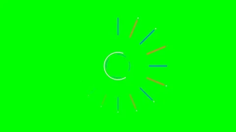 Minimalist circular loading animation icon on a vibrant green screen backgrou Stock Footage 340902594