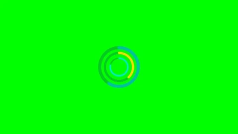 Minimalist circular loading animation icon set against a solid green screen Stock Footage 340902904
