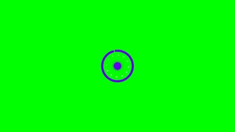 Minimalist circular loading animation icon on a bright chroma green screen Stock Footage 341824394