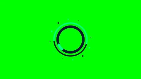 Minimalist circular loading icon animation on a bright green background Stock Footage 340264995