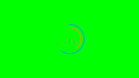 Minimalist circular loading icon with bar graph visualization on green screen Stock Footage 340903205