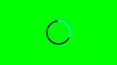 Minimalist circular loading indicator against a vibrant green background Vídeo Stock 341821054