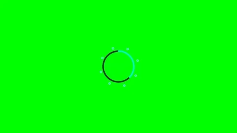 Minimalist circular loading indicator animation on a solid green background Vidéo 341820768