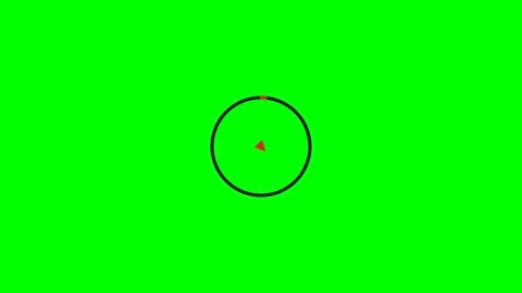 Minimalist circular loading indicator with a central triangle on green screen Stock Footage 340268098