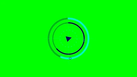 Minimalist circular loading interface with a central triangle indicator Stock Footage 340900388