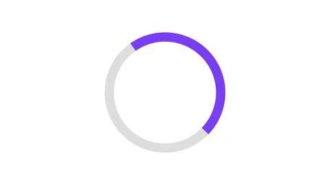 Minimalist circular loading progress bar animation with purple gradient stroke Stock Footage 338189031