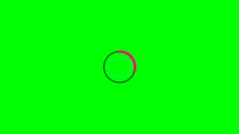 Minimalist circular loading progress indicator on a vibrant green screen Stock Footage 340903584