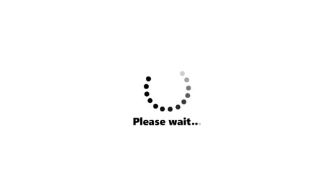 Minimalist circular loading spinner animation with please wait text on whit.. Видео 335798991