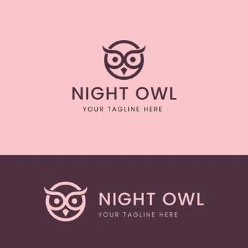Minimalist circular owl face logo perfect for education brand coffee shop o.. Stock Illustration