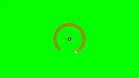 Minimalist circular progress bar indicator on a bright green background Stock Footage 340900296