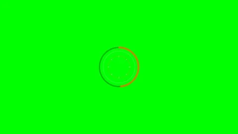 Minimalist circular progress indicator animation on a vibrant green screen Video stock 340263311