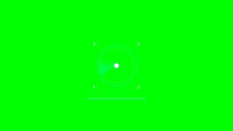 Minimalist circular radar scanning interface on a vibrant green background Видео 341820806