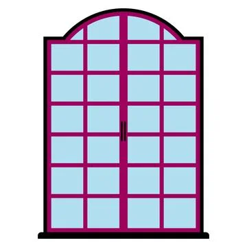 Minimalist Classic Window Frame. Clean Architectural Lines Stock Illustration