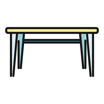 Minimalist clean table flat design vector icon Stock Illustration
