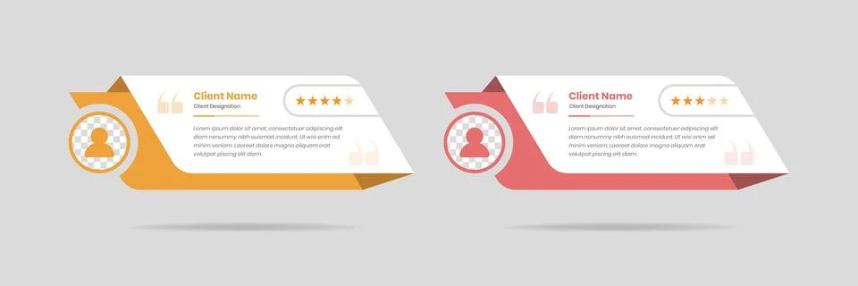 Minimalist client feedback or customer review template design element for a.. Stock Illustration