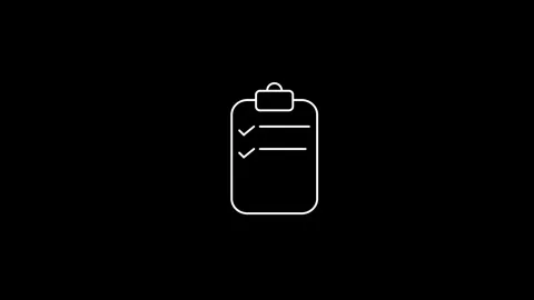 Minimalist clipboard with check marks icon animated symbolizing task comple.. Stock Footage 305009151