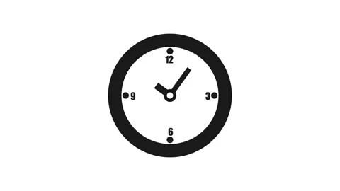 Minimalist clock animated, Minimalist clock isolated with simple hour and m.. Stock Footage 304907611