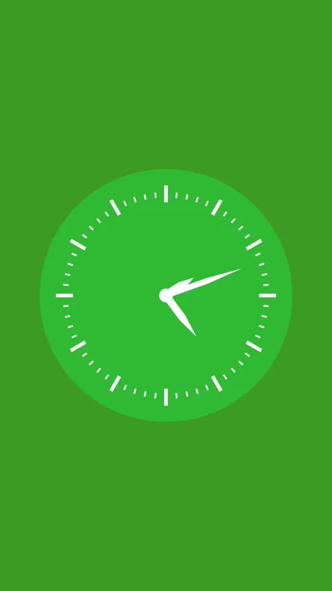 Minimalist clock animation showing passage of time with moving white hands .. 動画素材 331811646