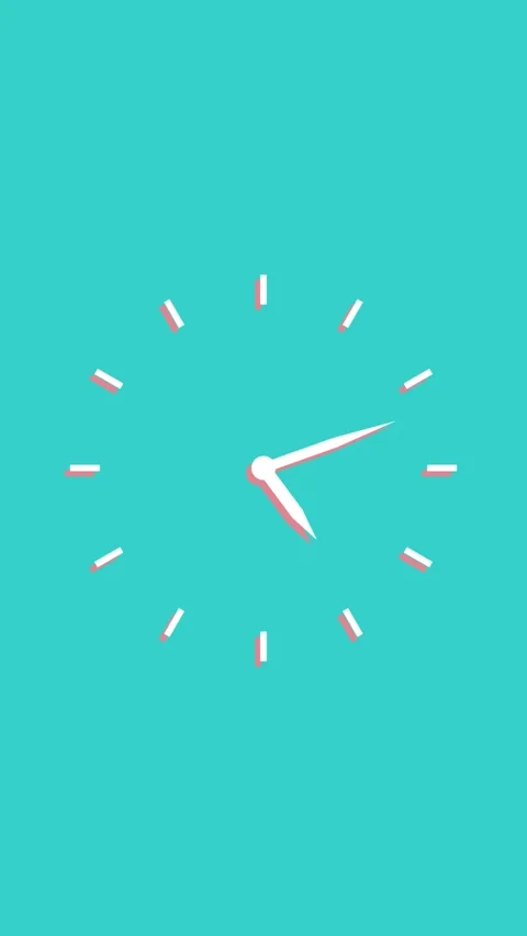 Minimalist clock animation with white hour and minute hands spinning rapidl.. Stock Footage 331811628