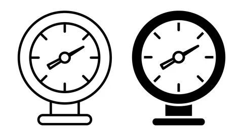 Minimalist Clock Design in Black and White for Graphic Use and Projects Stock Illustration