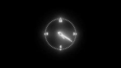 Minimalist clock design with a black bac... | Stock Video | Pond5