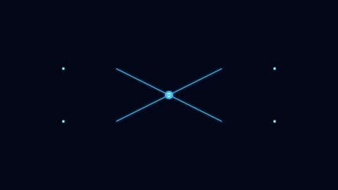 Minimalist clock hands glowing with blue light on a dark black background Vídeos de archivo 336263296