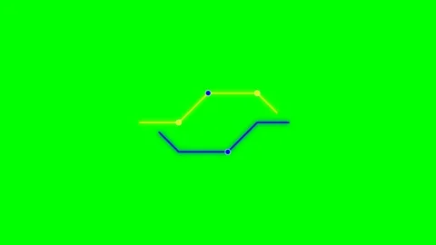 Minimalist clock hands indicating time on a bright green chroma key backgroun Stock Footage 340266239