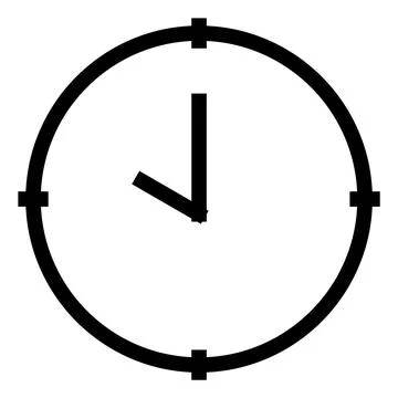 Minimalist clock icon in flat style clock hand. Outline icon with minimalistic Stock Illustration