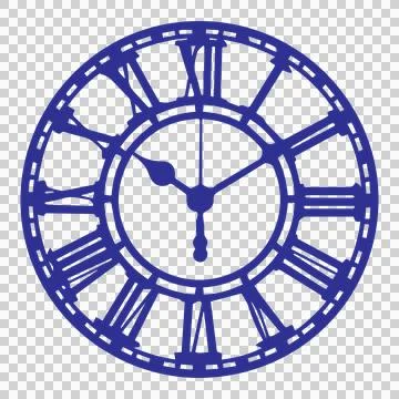 Minimalist clock illustration. Ilustração Stock