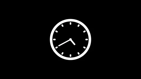 Minimalist Clock Isolated Animation on Black Background, A simple clock iso.. Stock Footage 304393565