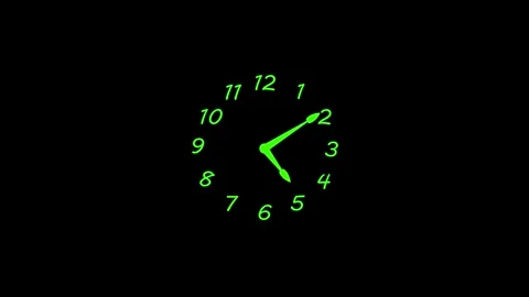 Minimalist clock with numbers and hands animation Video stock 315766675